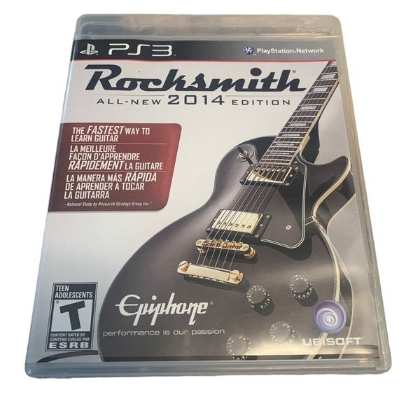 💛 Rocksmith 2014 Edition PS3 PlayStation 3 Game Ubisoft Epiphone Learn Guitar - Picture 1 of 5